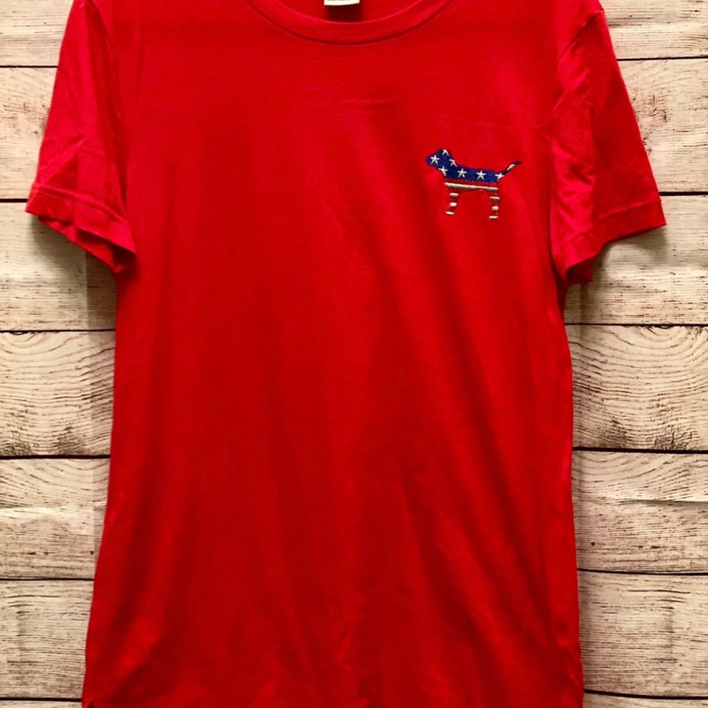 Pink VS red t shirt fits more like a medium